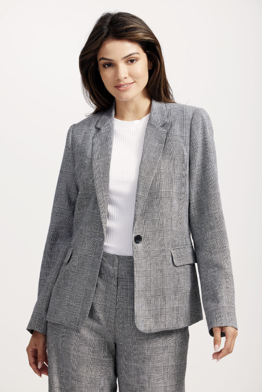 Sophia Tailored Check Blazer - katyamaker