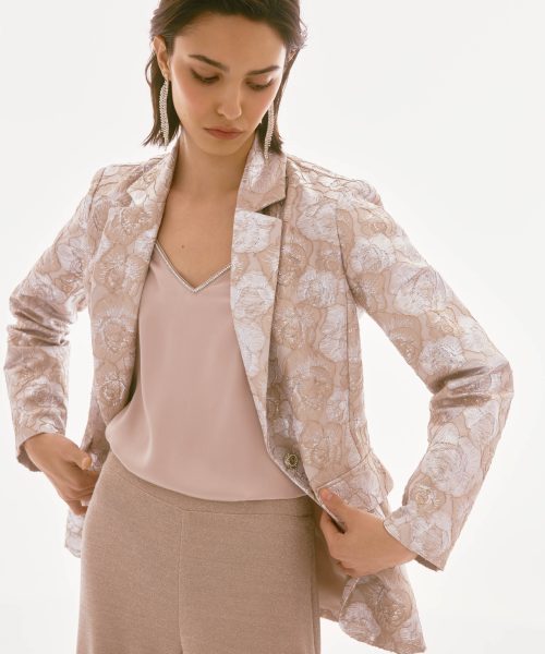 Brocade Floral Print Blazer